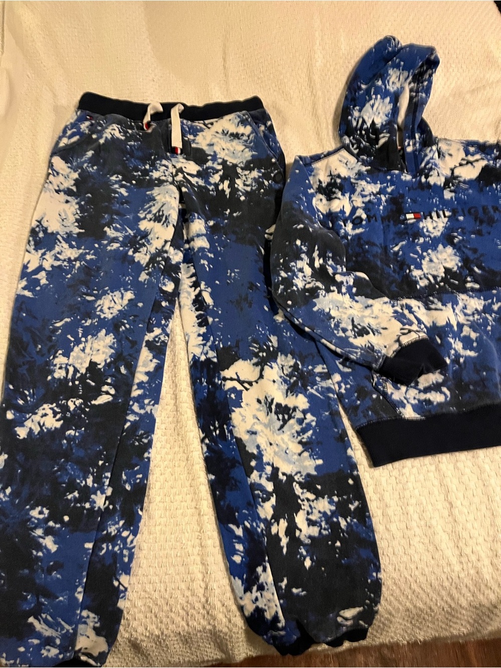 Tommy Hilfiger Kids Blue & White Tie-Dye Jogger Sweatpants
